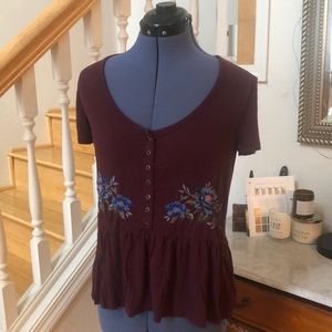 American Eagle Soft&Sexy Maroon T-shirt Size S